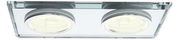 Podhľadové svietidlo Glass Square II, 1x sklenené/strieborné kovové tienidlo, s