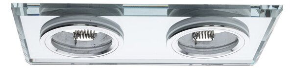 Podhľadové svietidlo Glass Square II, 1x sklenené/strieborné kovové tienidlo, s