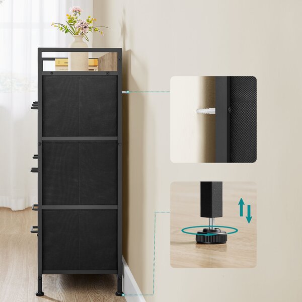 Dekorstudio Industriálna komoda LTS137B88 dub artisan 98x28x85 cm - čierna