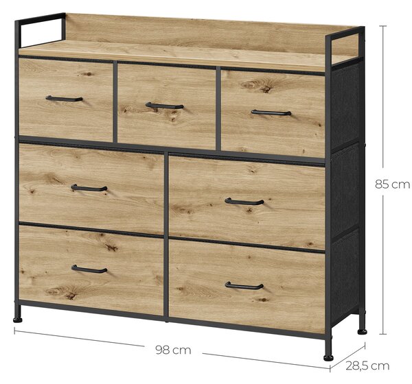 Dekorstudio Industriálna komoda LTS137B88 dub artisan 98x28x85 cm - čierna
