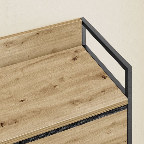 Dekorstudio Industriálna komoda LTS137B88 dub artisan 98x28x85 cm - čierna