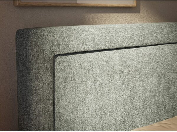 Svetlomodrá boxspring posteľ s úložným priestorom 200x200 cm Fresco – Maison de Rêve