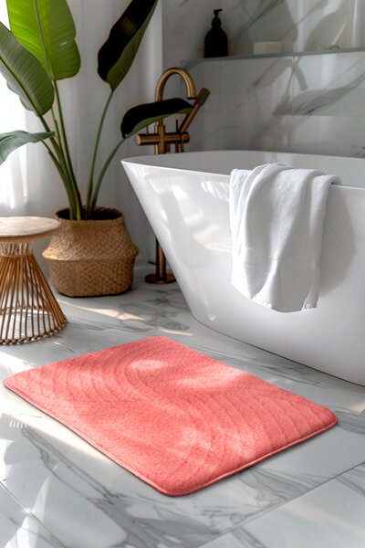 Kúpeľňová predložka lososová Comfort, 1 set
