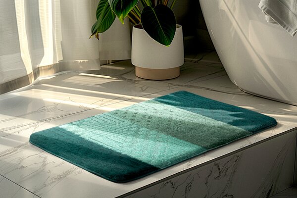 Kúpeľňová predložka akvamarín/zelená SLV Comfort, 1 set