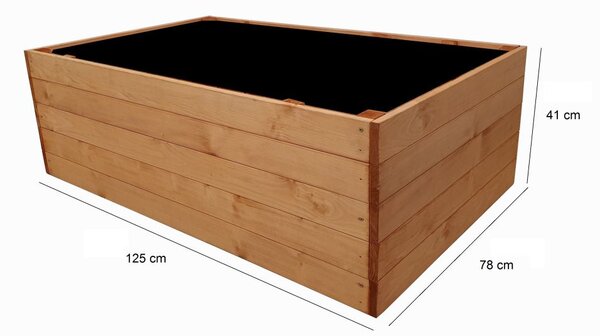Drevený vyvýšený záhon COMFORT 125 × 78 × 41 cm, smrek