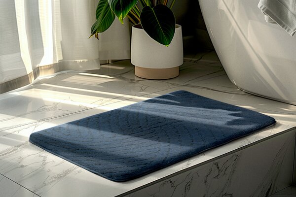 Kúpeľňová predložka CTN tmavo modrá Comfort, 1 set