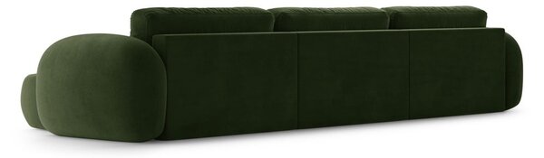 Zelená zamatová rozkladacia/s úložným priestorom rohová pohovka (do tvaru "U") Tonale – Cosmopolitan Design