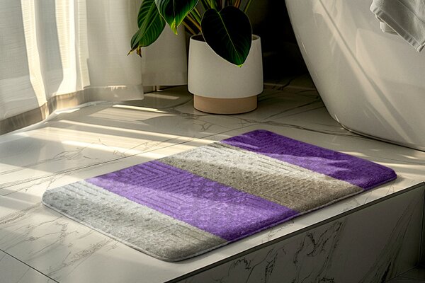 Kúpeľňová predložka fialová/bežová SLV Comfort, 1 set