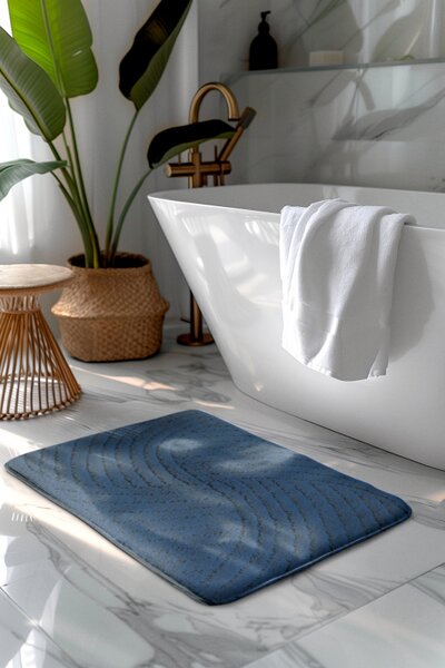Kúpeľňová predložka CTN tmavo modrá Comfort, 1 set
