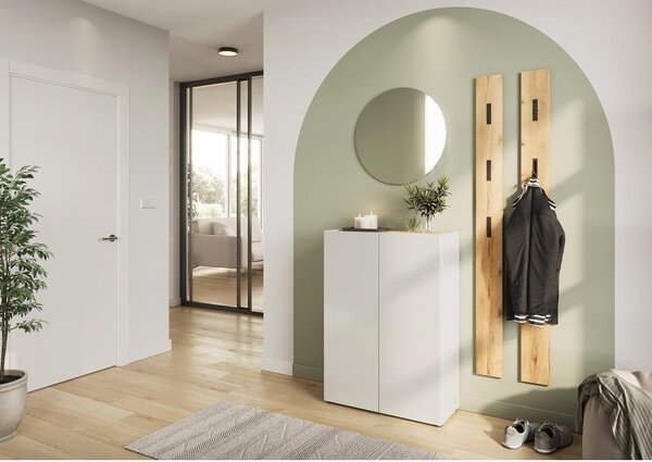 Biela skrinka v dekore duba 74x105x33 cm Alviano – Germania