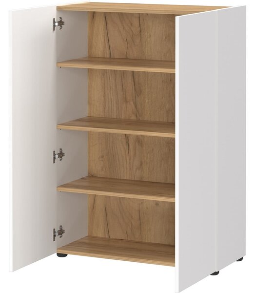 Biela skrinka v dekore duba 74x105x33 cm Alviano – Germania