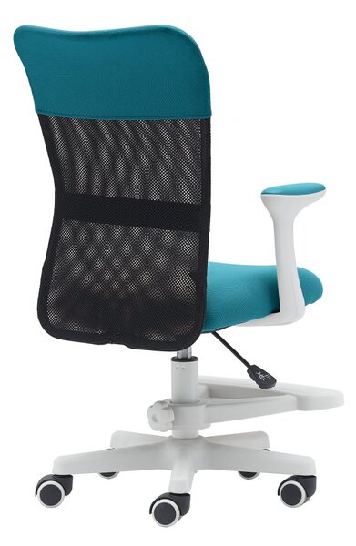 Detská stolička Neoseat MONKEY WHITE s podnožou — látka, biela / tyrkysová