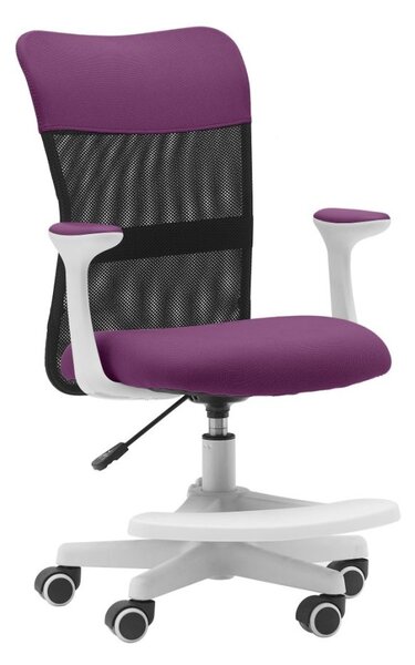Detská stolička Neoseat MONKEY WHITE s podnožou — látka, biela / fialová