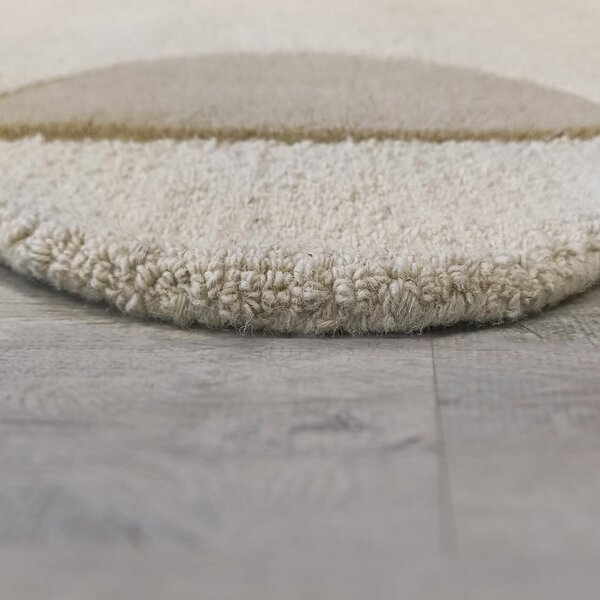 Sivobéžový ručne tkaný vlnený koberec 200x290 cm Mia Scallop Frame – Flair Rugs