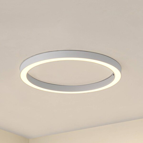 Lucande stropné LED svetlo Neor, biele, Ø 60 cm, stmievateľné, Biela / opálová, Chodba, kov, Moderný, Závesné svietidlo