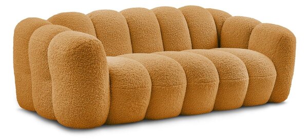 Pohovka z textílie buklé v horčicovej farbe 232 cm Hippolyte – Bobochic Paris