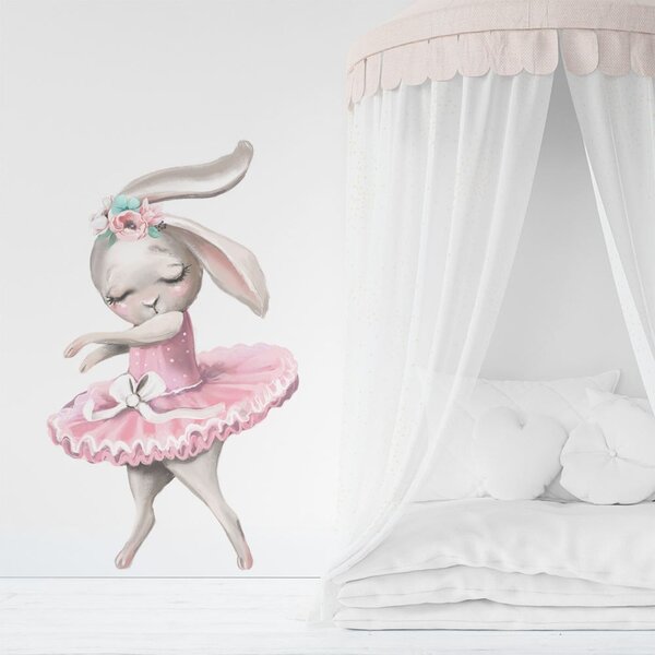 Detská nálepka na stenu Zajačik baletka Rozmery: 50 x 30 cm