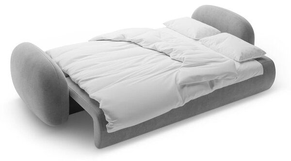 Tmavosivá zamatová rozkladacia/s úložným priestorom pohovka 262 cm Tonale – Cosmopolitan Design