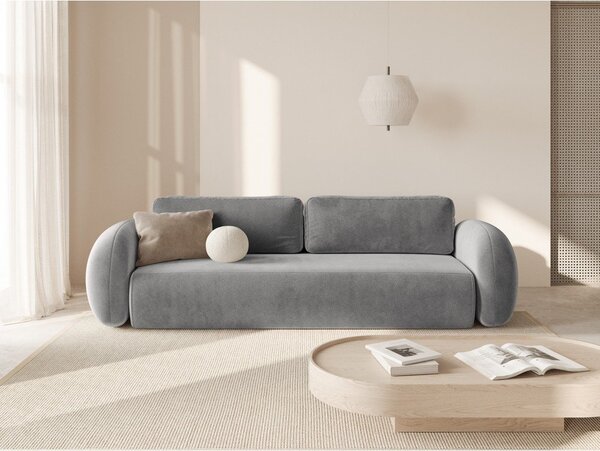 Tmavosivá zamatová rozkladacia/s úložným priestorom pohovka 262 cm Tonale – Cosmopolitan Design
