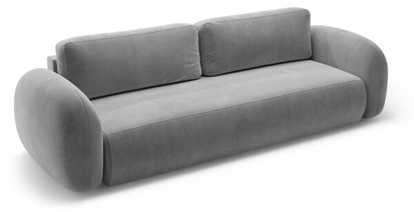 Tmavosivá zamatová rozkladacia/s úložným priestorom pohovka 262 cm Tonale – Cosmopolitan Design