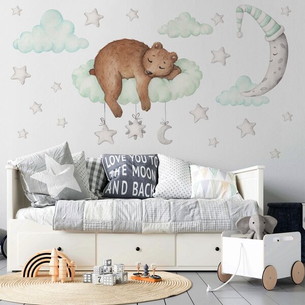 Detská nálepka na stenu Sweet dreams - medvedík