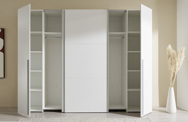 Šatníková skriňa Maturs, 267 cm, biela