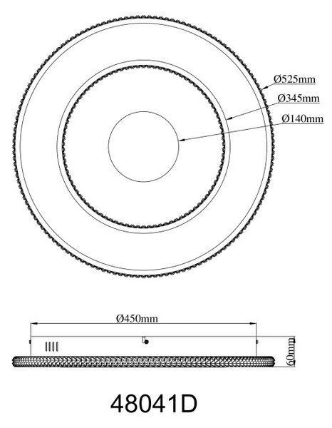 GLOBO 48041D MARSH stropné svietidlo D525mm LED 30W 3737/1362lm 2700-6500K čierna, krištáľový efekt, časovač, diaľkový ovládač