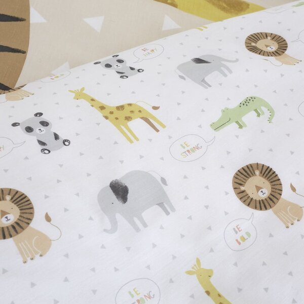 Svetlohnedé detské obliečky do postieľky 120x150 cm Roarsome Animals – Catherine Lansfield