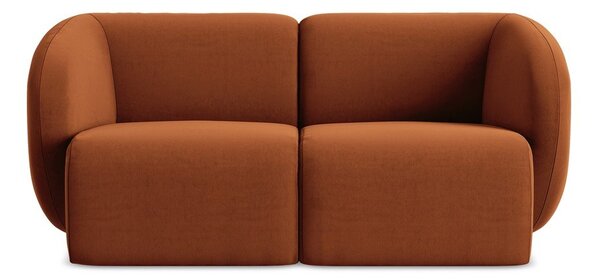 Zamatová pohovka v terakotovej farbe 174 cm Lani – Makamii