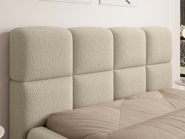 Manželská čalúnená posteľ s úložným priestorom Deriva 140x200 - krémová