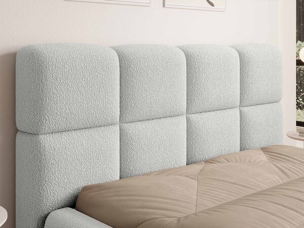 Manželská čalúnená posteľ s úložným priestorom Deriva 140x200 - biela