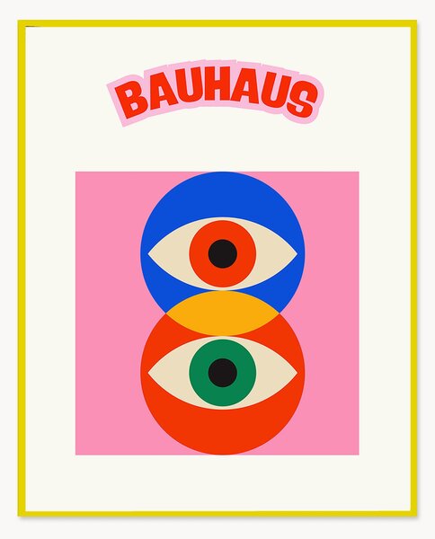 Nástenná dekorácia v ráme Bauhaus Pink Eye