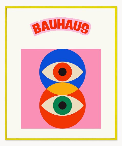 Nástenná dekorácia v ráme Bauhaus Pink Eye