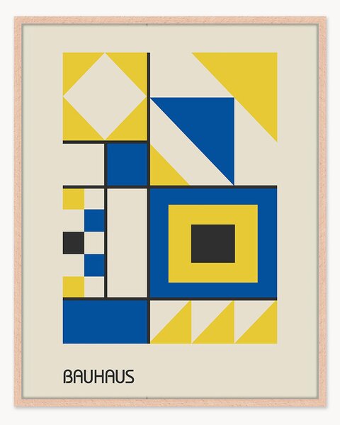 Nástenná dekorácia v ráme Yellow & Blue Bauhaus