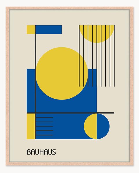Nástenná dekorácia v ráme Bauhaus in Blue & Yellow