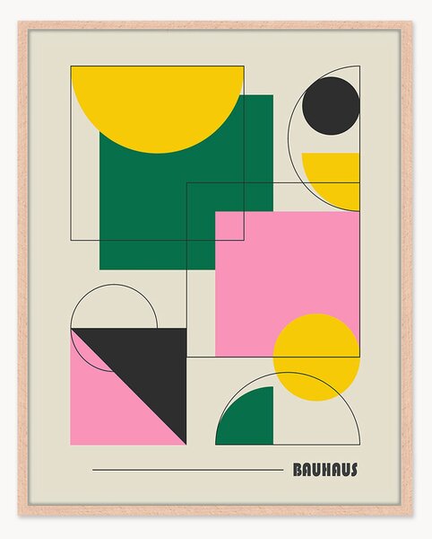 Nástenná dekorácia v ráme Abstract Bauhaus