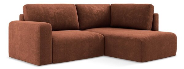 Ženilková rozkladacia/s úložným priestorom rohová pohovka v terakotovej farbe (pravý roh/do L) Kona – Makamii