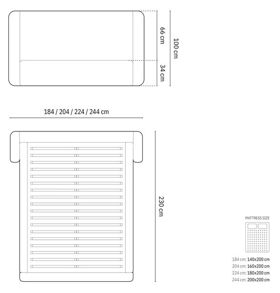 Svetlohnedá čalúnená dvojlôžková posteľ s úložným priestorom s roštom 200x200 cm Jason – Windsor & Co Sofas