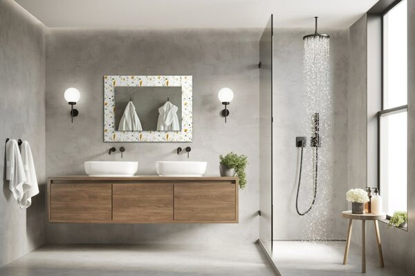 Zrkadlomat.sk Zrkadlo rám s potlačou Zrkadlo rám s potlačou Vzor listových kvetov lpp-00072644