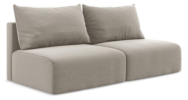 Taupe zamatová rozkladacia/s úložným priestorom pohovka 216 cm Kalena – Makamii