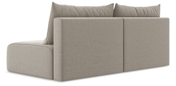 Taupe zamatová rozkladacia/s úložným priestorom pohovka 216 cm Kalena – Makamii