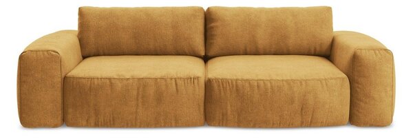 Ženilková rozkladacia pohovka v horčicovej farbe 275 cm Kuki – Makamii