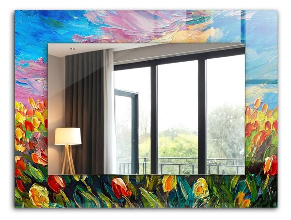 Zrkadlomat.sk Zrkadlo rám s potlačou Zrkadlo rám s potlačou Pole tulipánov lpp-00277229