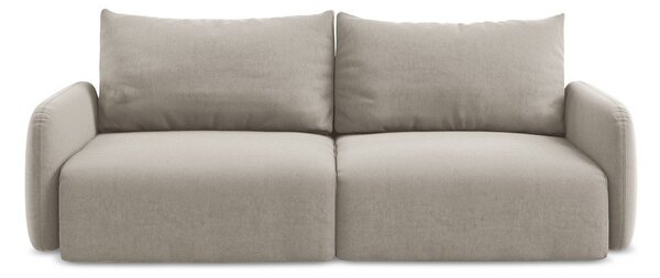 Taupe zamatová rozkladacia/s úložným priestorom pohovka 238 cm Kalena – Makamii