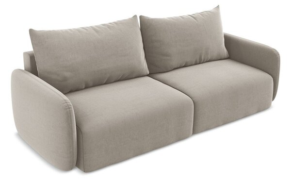 Taupe zamatová rozkladacia/s úložným priestorom pohovka 238 cm Kalena – Makamii