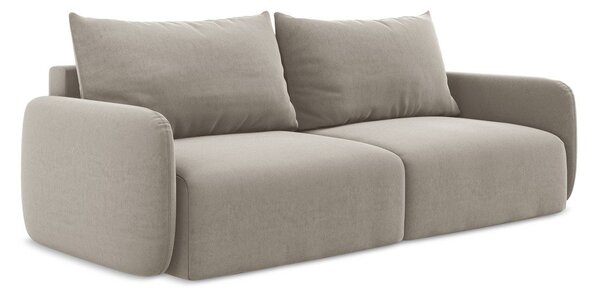 Taupe zamatová rozkladacia/s úložným priestorom pohovka 238 cm Kalena – Makamii