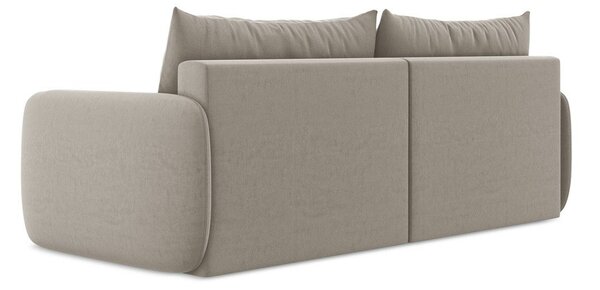 Taupe zamatová rozkladacia/s úložným priestorom pohovka 238 cm Kalena – Makamii