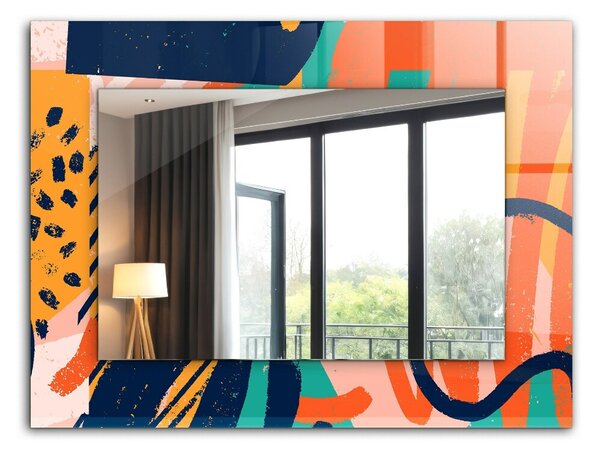 Zrkadlomat.sk Dekoračné zrkadlo na stenu Dekoračné zrkadlo na stenu Abstraktná farebná grafika lpp-00277247
