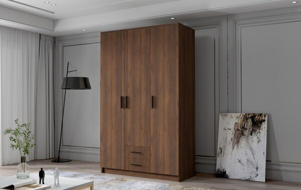 Šatníková skriňa ADA I 120 cm - orech/čierne úchytky