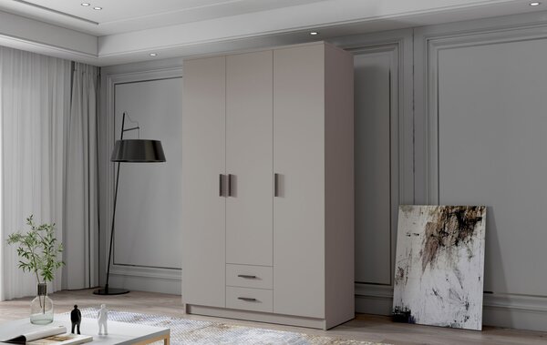Šatníková skriňa ADA I 120 cm - béžová/čierne úchytky